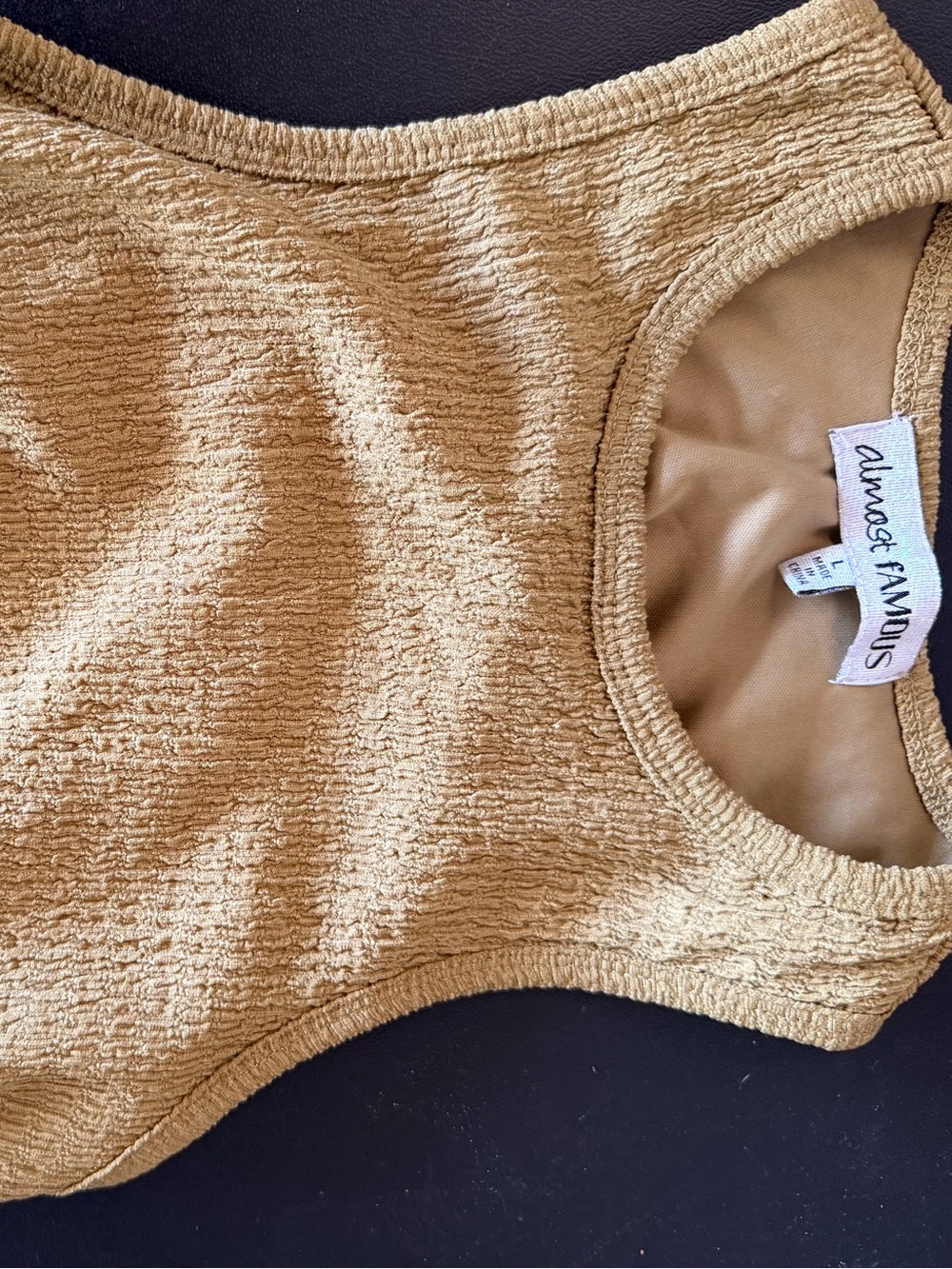Textured Beige Tank dress